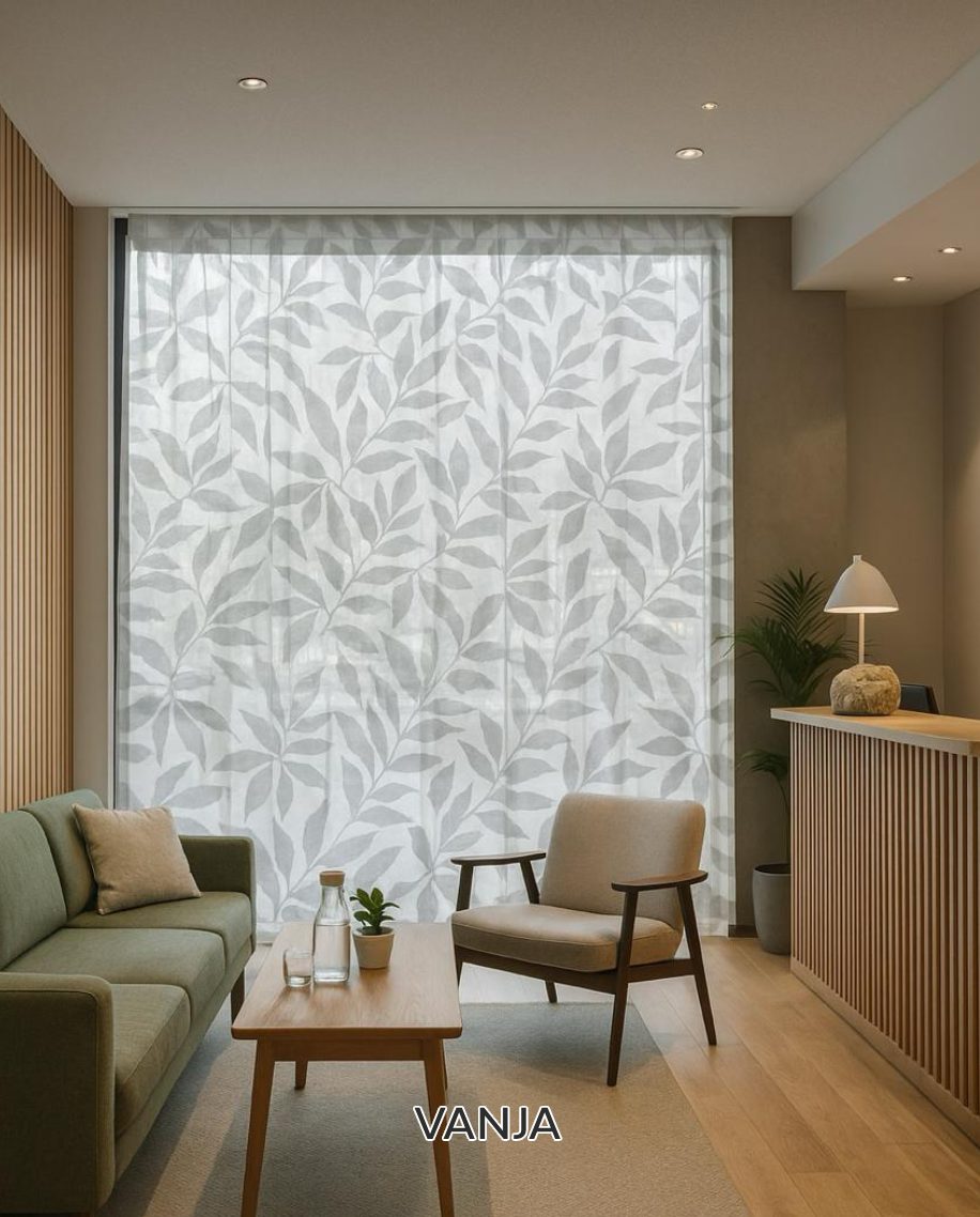 Vanja designer sheer curtain fabric for stylish home decor